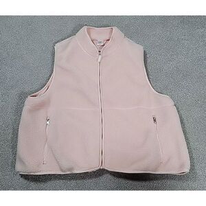 Shiny By Nature‎ Pink Women's Zip up Vest w/pockets -2xl polyester